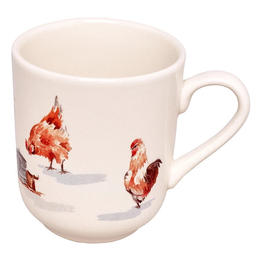 Кружка для чая и кофе Grace by Tudor Country Farmyard Spiral 370 мл, фаянс, белая