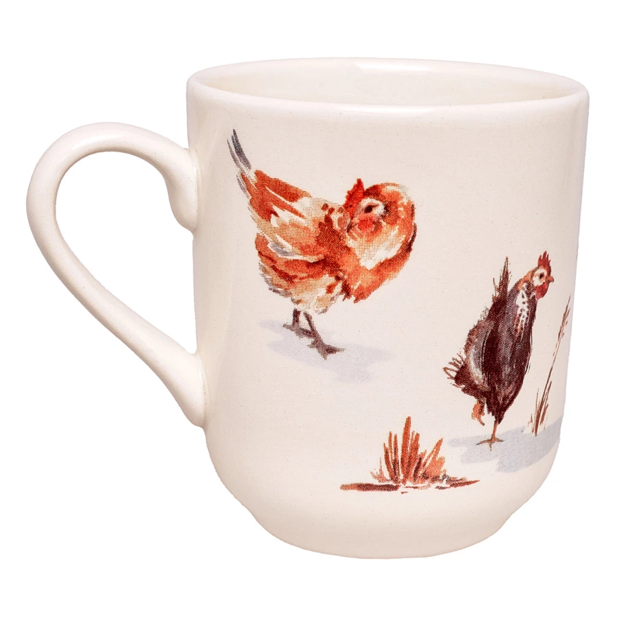 Кружка для чая и кофе Grace by Tudor Country Farmyard Spiral 370 мл, фаянс, белая