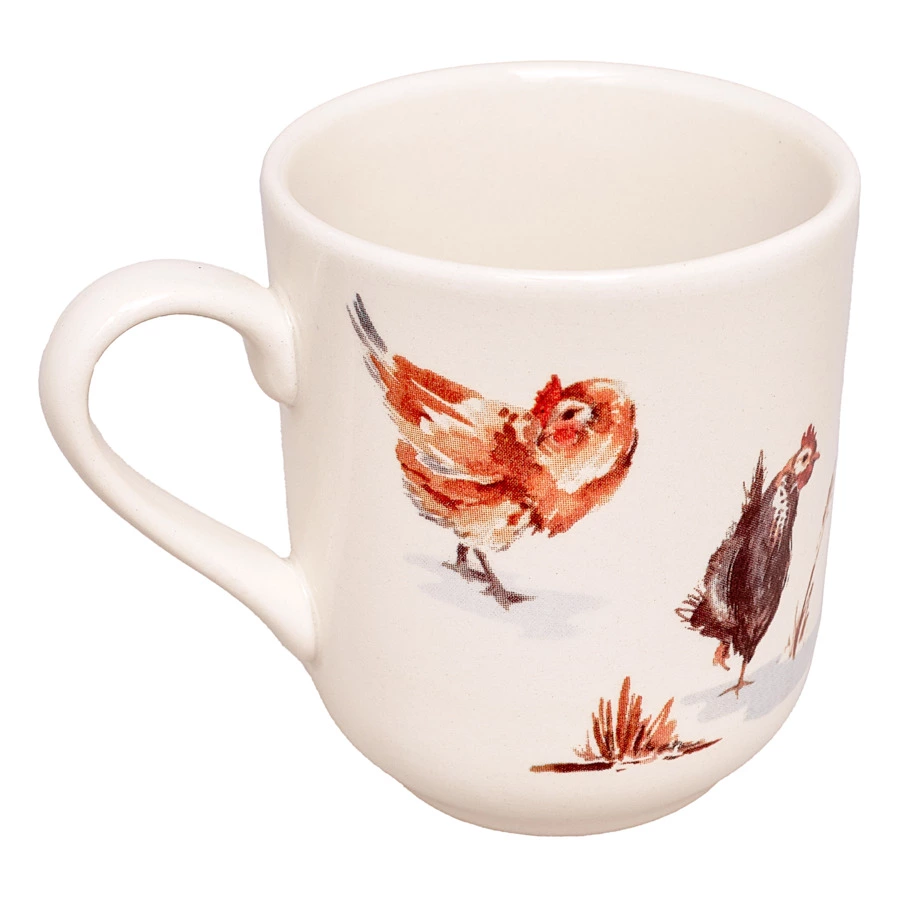 Кружка для чая и кофе Grace by Tudor Country Farmyard Spiral 370 мл, фаянс, белая