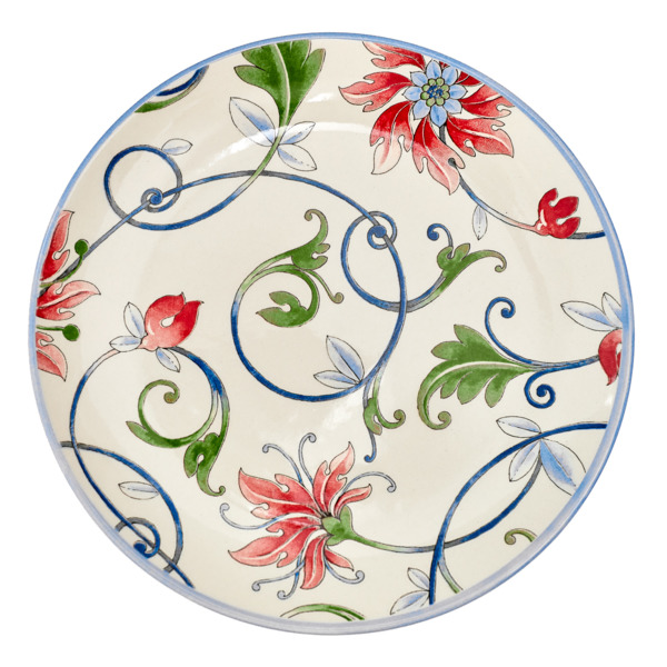 Тарелка закусочная Grace by Tudor Botanical Spiral 21 см, фаянс, белая