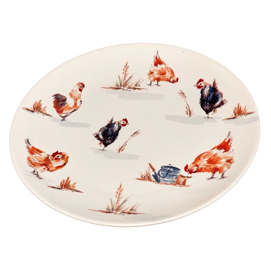Тарелка закусочная Grace by Tudor Country Farmyard 21 см, фаянс, белая