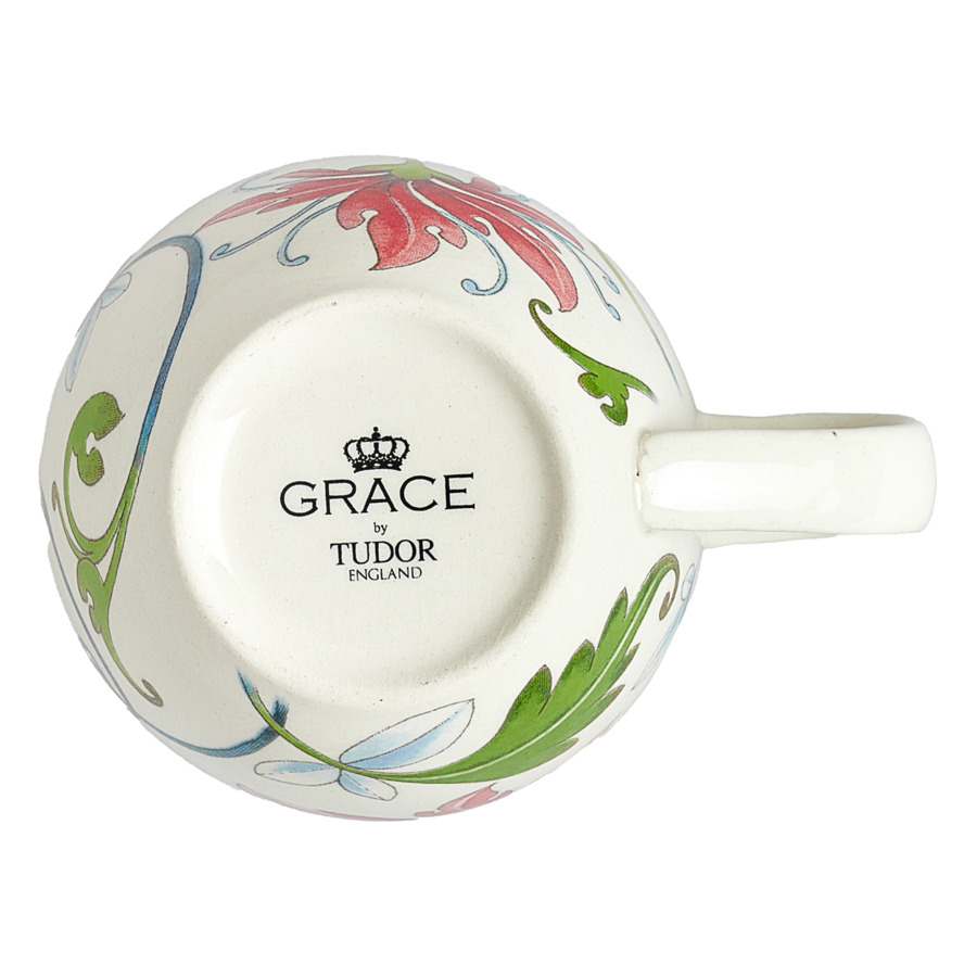 Чайная чашка с блюдцем Grace by Tudor Botanical Spiral 250 мл, фаянс, белая