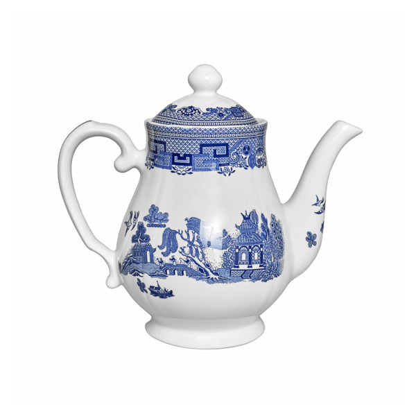 Чайник заварочный Grace by Tudor Blue Willow 965 мл, фаянс, белый