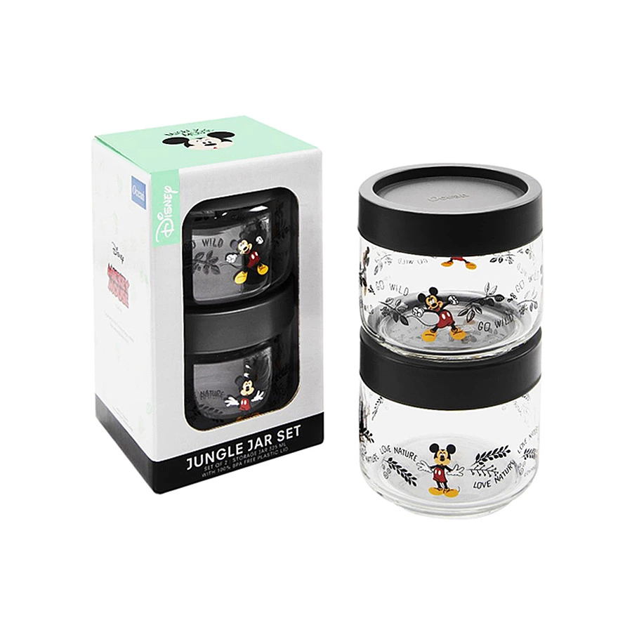 Набор банок для хранения LUCARIS Disney JUNGLE 325 мл, 2 шт, стекло, черный, п/к