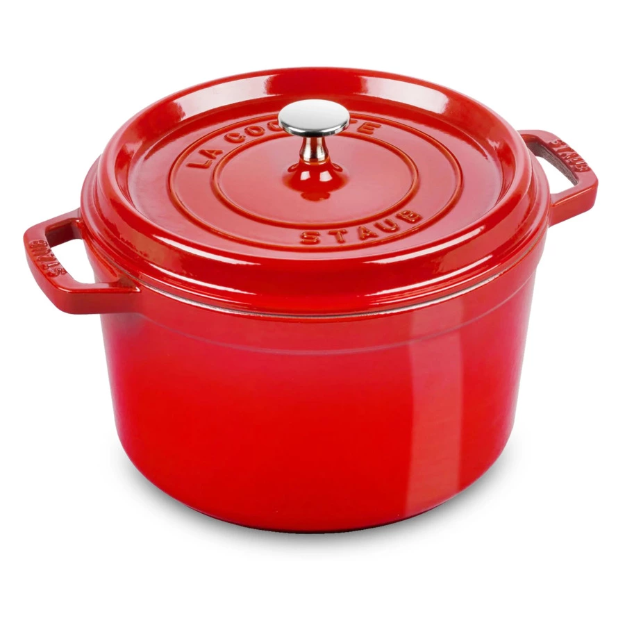 Кокот высокий Staub La Cocotte 24 см, 4,7 л, чугун, вишневый, п/к