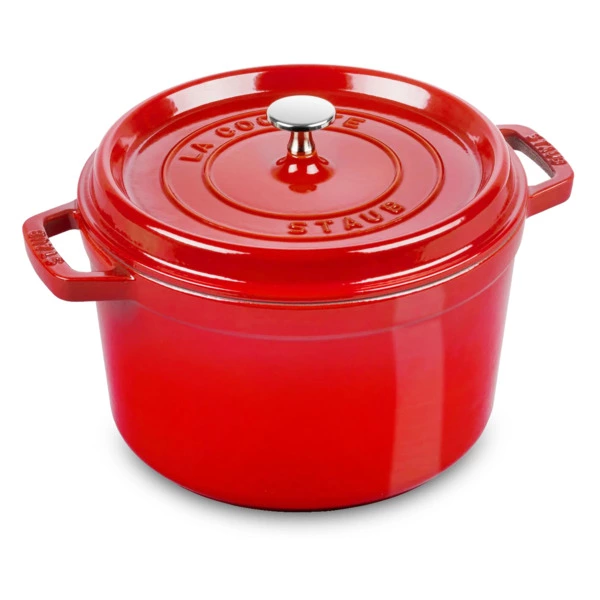 Кокот высокий Staub La Cocotte 24 см, 4,7 л, чугун, вишневый, п/к