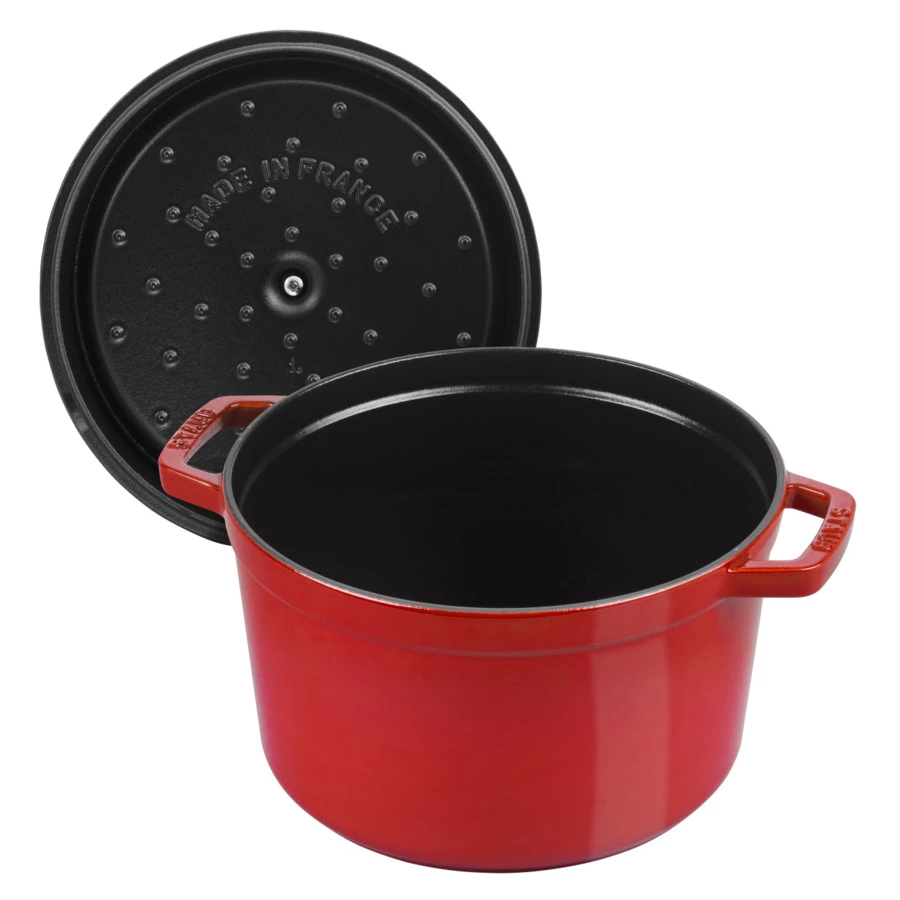 Кокот высокий Staub La Cocotte 24 см, 4,7 л, чугун, вишневый, п/к