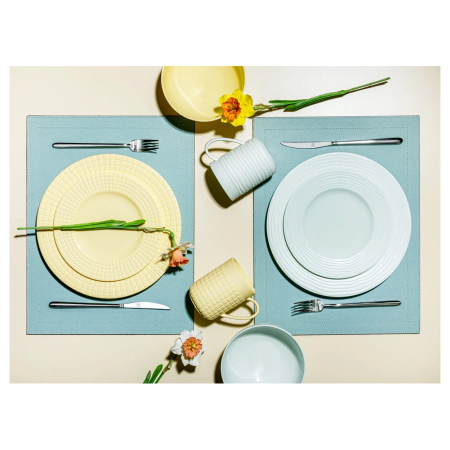 Сервиз чайно-столовый Decor de table Луч на 1 персону 4 предмета, рельеф, фарфор, желтый