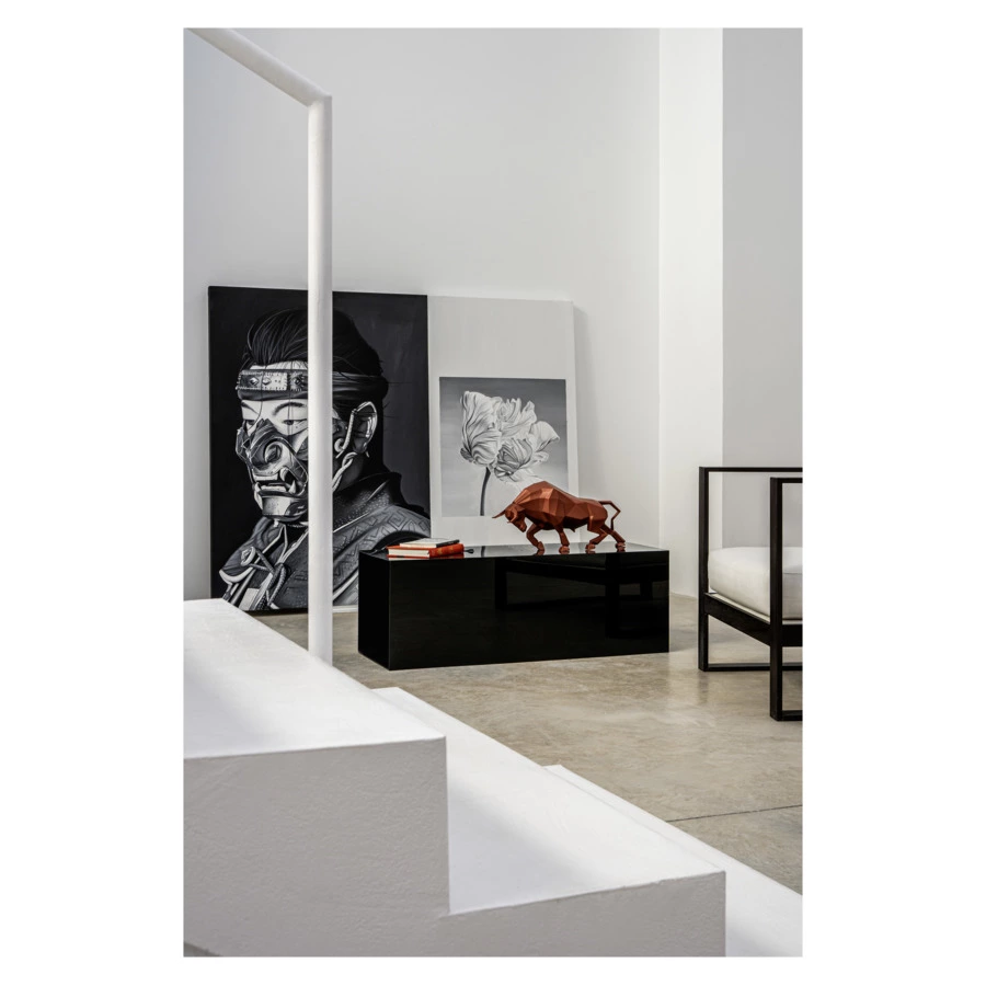 Фигурка Lladro Бык оригами 50х16х24 см, фарфор, красный металлик