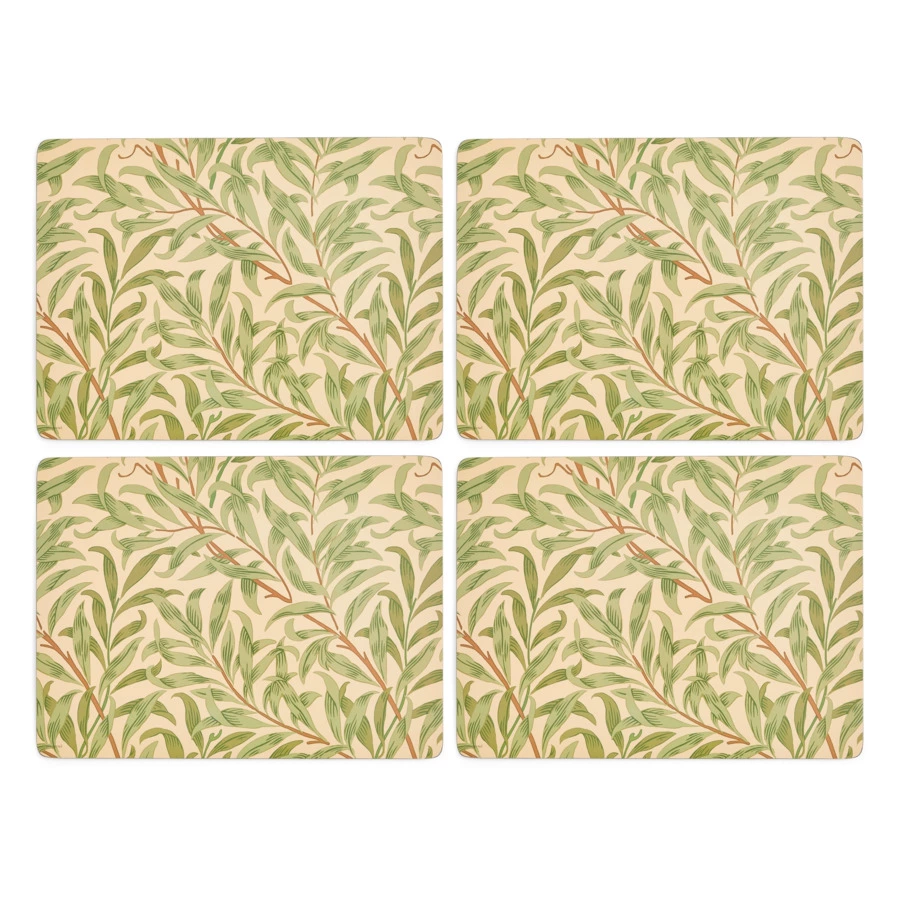 Набор плейсматов Spode Моррис и Ко Ива 40х29 см, 4 шт, пробка, зеленый