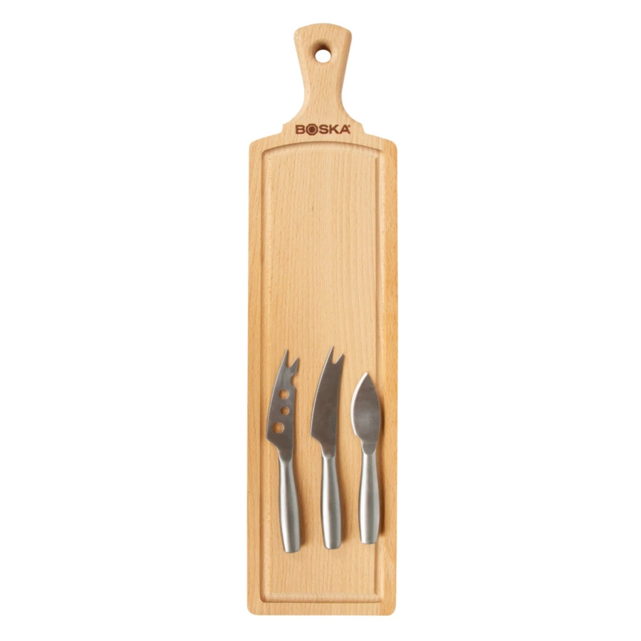 Набор для сыра Boska Амиго, доска 44,5х11 см из бука и 3 мини-ножа из стали
