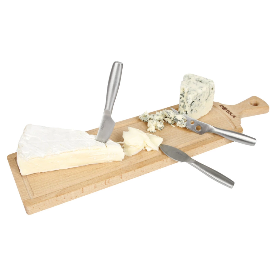 Набор для сыра Boska Амиго, доска 44,5х11 см из бука и 3 мини-ножа из стали