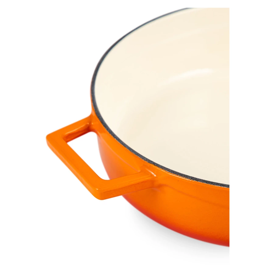 Кастрюля с крышкой низкая LAVA d24 см, 2,5 л, чугун, оранжевая