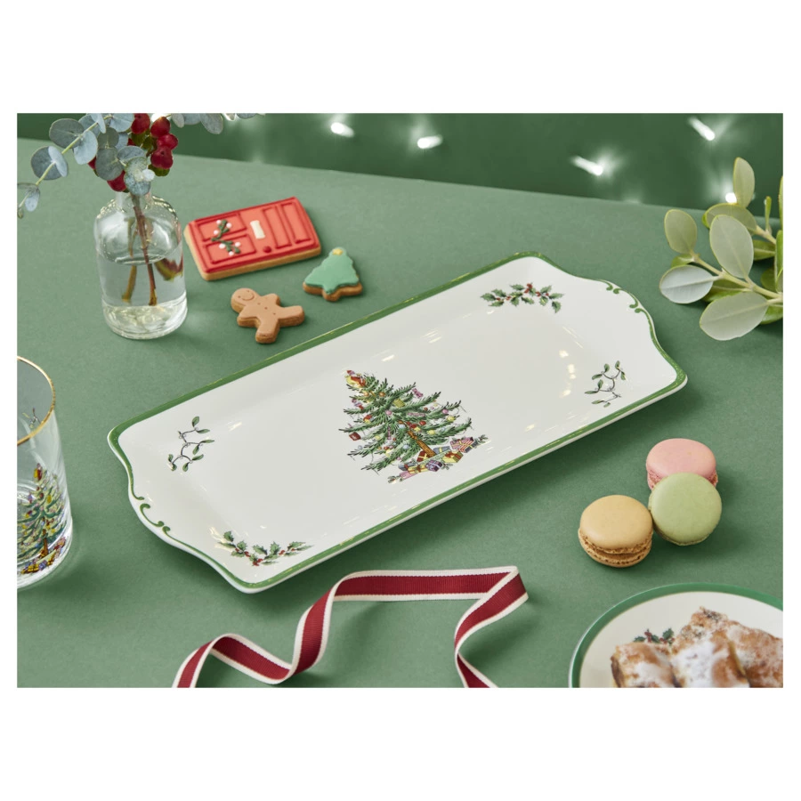 Блюдо прямоугольное Spode Рождественская ель Эксклюзив 34 см, фаянс