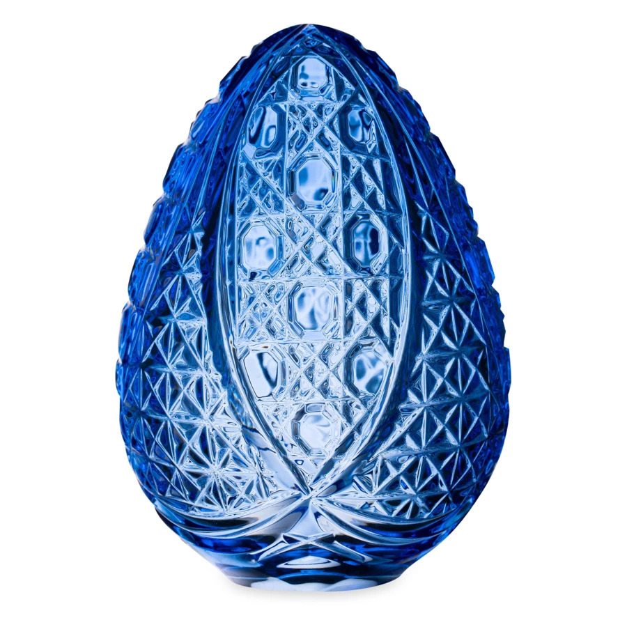Декоративное изделие ГХЗ Яйцо 14,3х10,5 см, хрусталь, васильковое