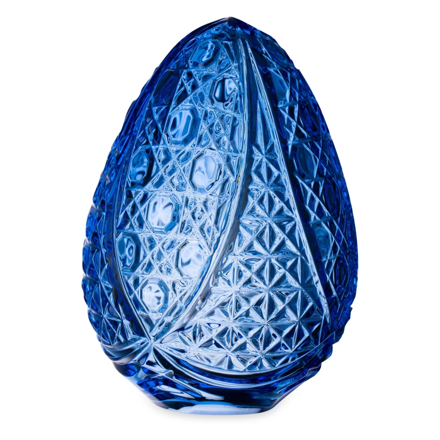Декоративное изделие ГХЗ Яйцо 14,3х10,5 см, хрусталь, васильковое