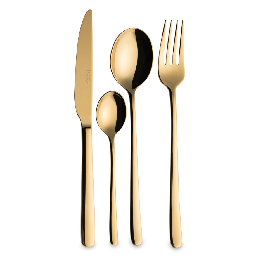 Набор столовых приборов Pintinox Скай Treasure на 6 персон 24 предмета, сталь нержавеющая, золот,п/к