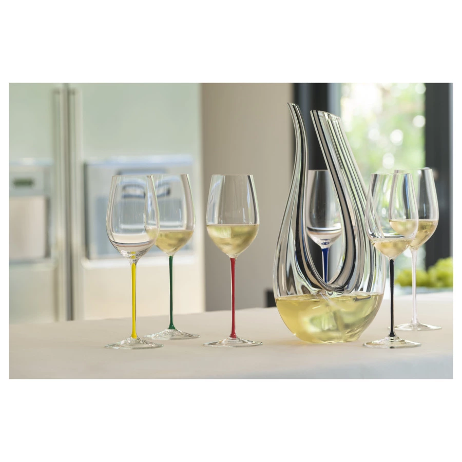 Бокал для белого вина Riedel Fatto a Mano Riesling/Zinfandel 409 мл, черная ножка, ручная работа