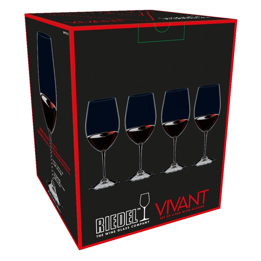 Набор бокалов для красного вина Riedel Vivant Red Wine 560 мл, 4шт, стекло хрустальное, п/к