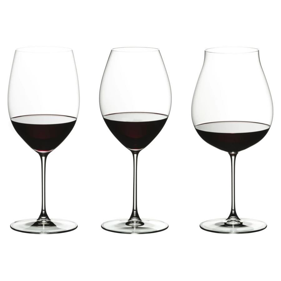 Набор бокалов для красного вина разных сортов Riedel Veritas Wine Tasting Set 3шт, стекло хрустально