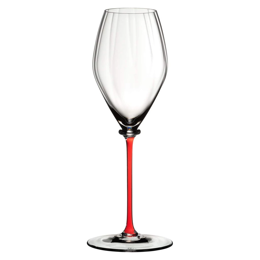 Бокал для шампанского Riedel Fatto a Mano Performance Champagne 375мл, красная ножка, ручная работа,