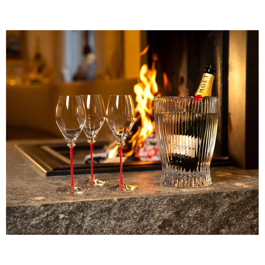 Бокал для шампанского Riedel Fatto a Mano Performance Champagne 375мл, красная ножка, ручная работа,