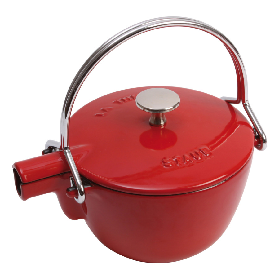 Чайник круглый Staub 16,5 см 1,15 л, чугун, вишневый, п/к