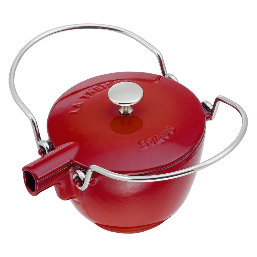 Чайник круглый Staub 16,5 см 1,15 л, чугун, вишневый, п/к