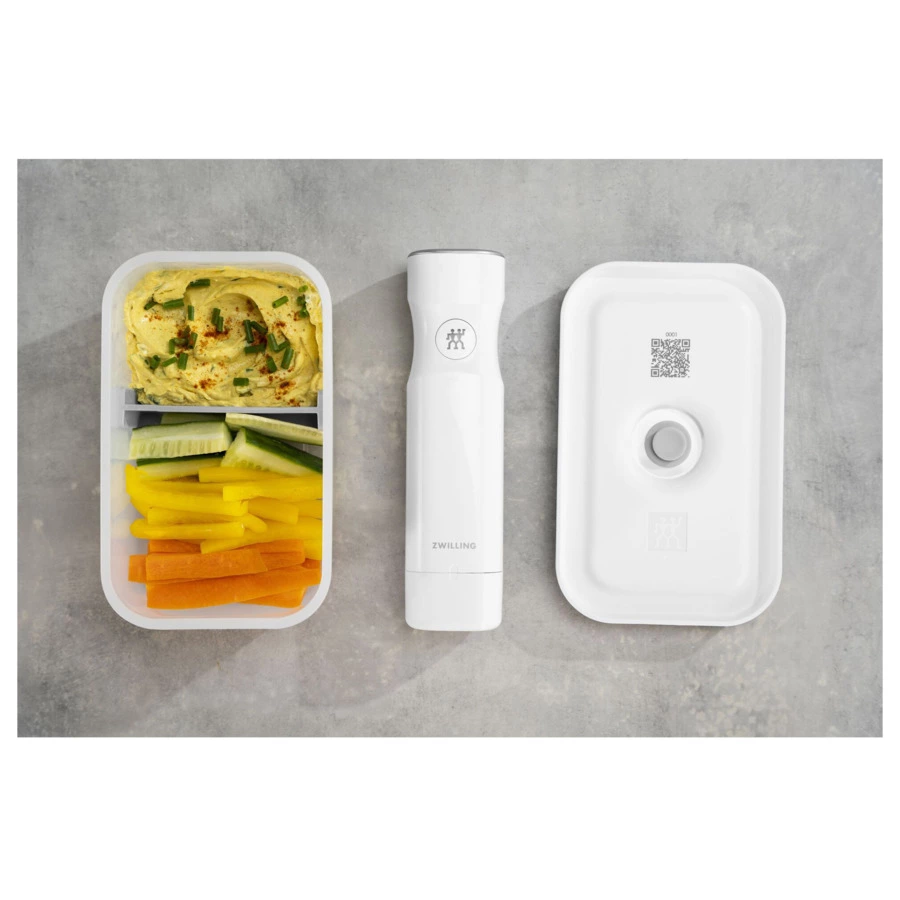 Контейнер вакуумный с 2-мя отделениями Zwilling Fresh&Save 800 мл, пластик, серый, п/к, п/к