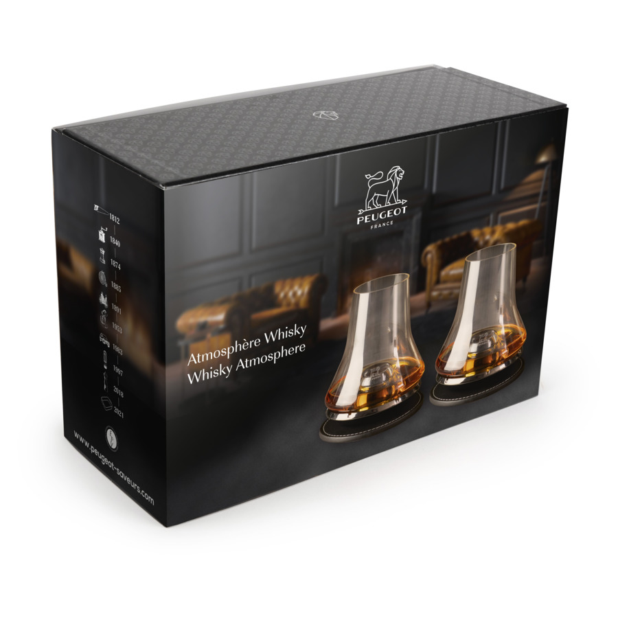 Набор стаканов для виски для дегустации на подставках Peugeot Duo 290 мл, 2 шт, базальт, п/к