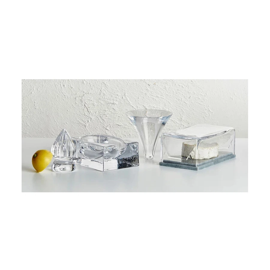 Масленка с крышкой Nude Glass Cruet 14х10 см, стекло хрустальное