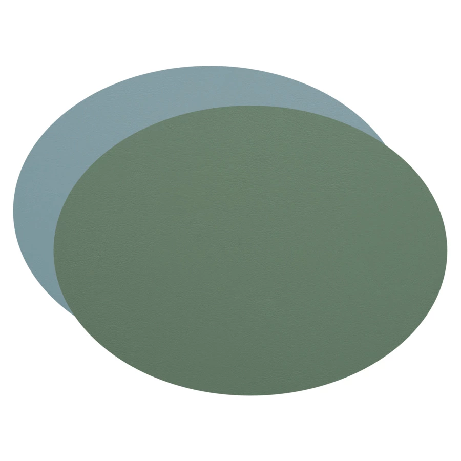 Плейсмат овальный двусторонний ADJ 47,5x35 см, кожа натуральная, небесный, эвкалипт, п/к