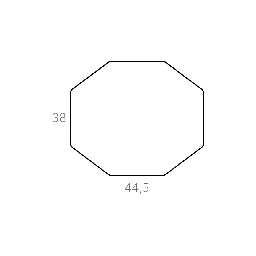 Плейсмат октагон ADJ 44,5x38 см, кожа натуральная, небесный, эвкалипт