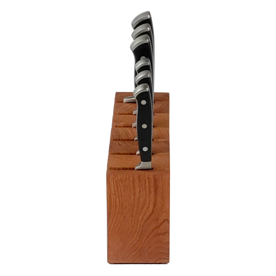 Подставка для кухонных ножей Woodinhome 30х8х32 см, дуб, коричневая