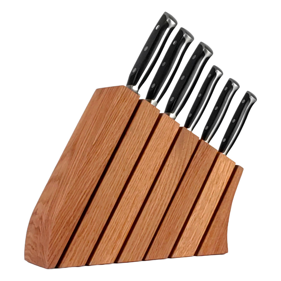 Подставка для кухонных ножей Woodinhome 30х8х32 см, дуб, коричневая