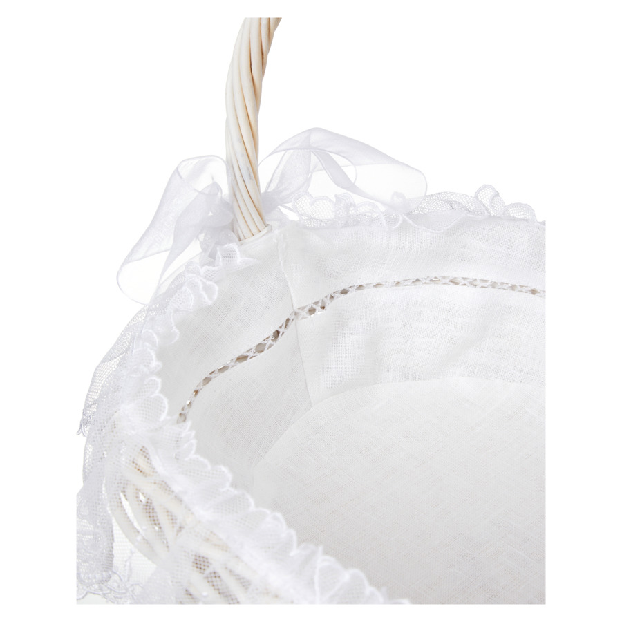 Набор пасхальный из корзины и тканевой вставки Венизное кружево Цветочная 25х35 см, белый, п/к