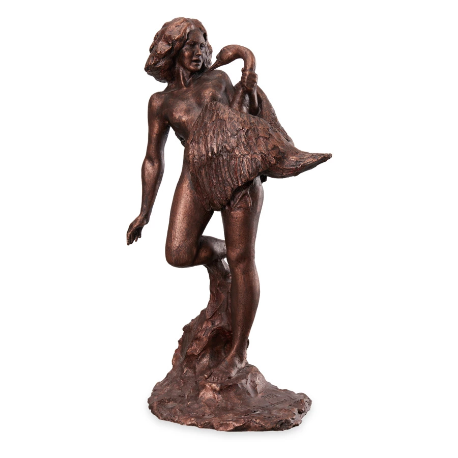 Скульптура ИП Чувашев Леда и лебедь 14х22х36 см, полиуретан, бронзовая, п/к