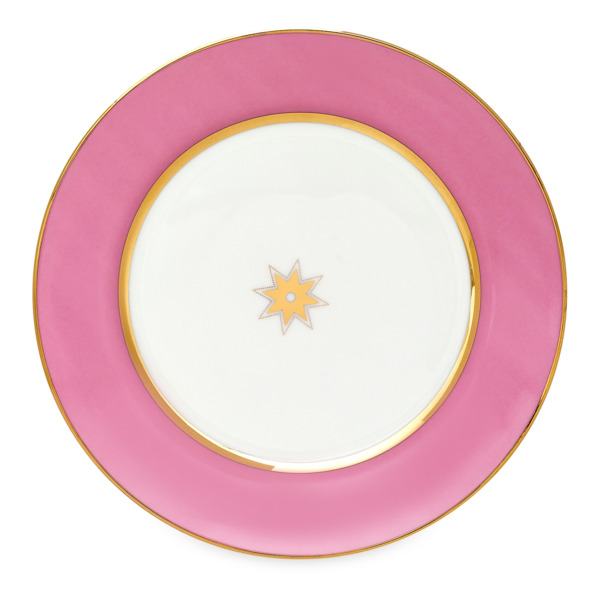 Тарелка закусочная ИФЗ Астра 20 см, фарфор костяной, розовая