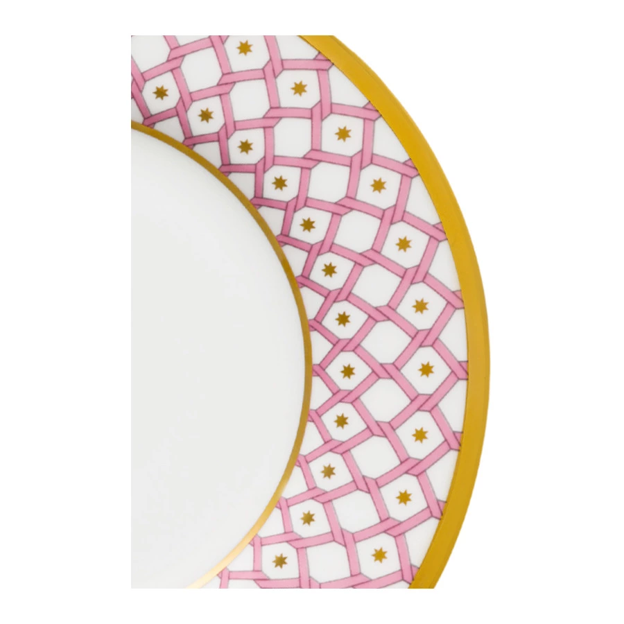 Чашка чайная с блюдцем ИФЗ Идиллия Астра 2 250 мл, фарфор костяной, розовая