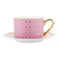 Чашка чайная с блюдцем ИФЗ Идиллия Астра 2 250 мл, фарфор костяной, розовая