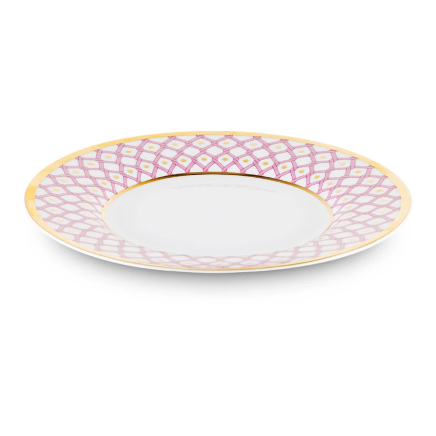 Чашка чайная с блюдцем ИФЗ Идиллия Астра 2 250 мл, фарфор костяной, розовая