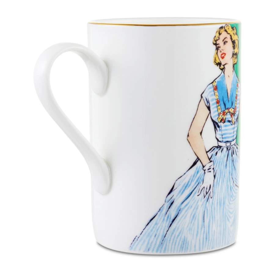 Кружка чайная ИФЗ Идиллия Катерина 400 мл, фарфор костяной, белая