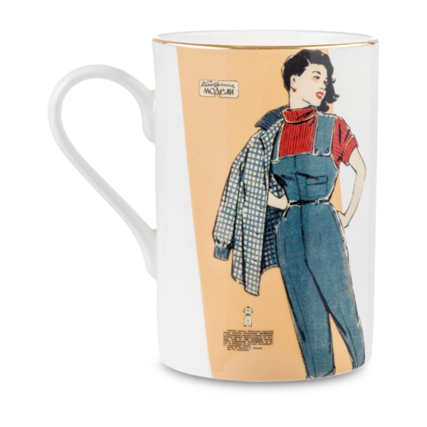 Кружка чайная ИФЗ Идиллия Антонина 400 мл, фарфор костяной, белая