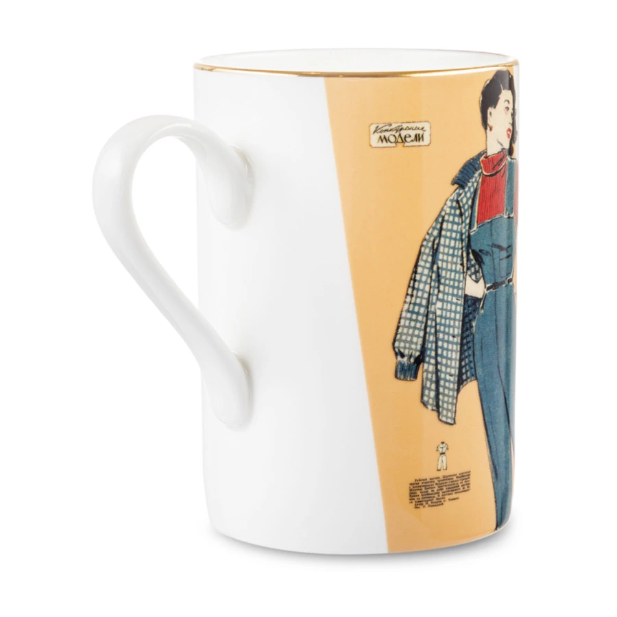 Кружка чайная ИФЗ Идиллия Антонина 400 мл, фарфор костяной, белая