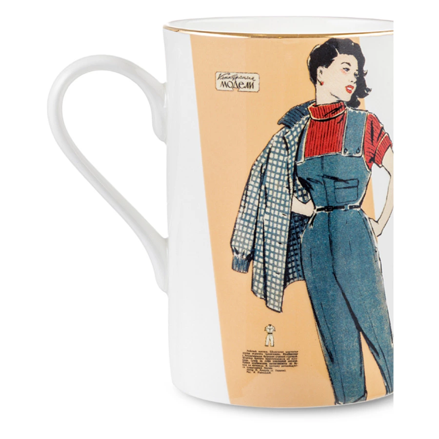 Кружка чайная ИФЗ Идиллия Антонина 400 мл, фарфор костяной, белая