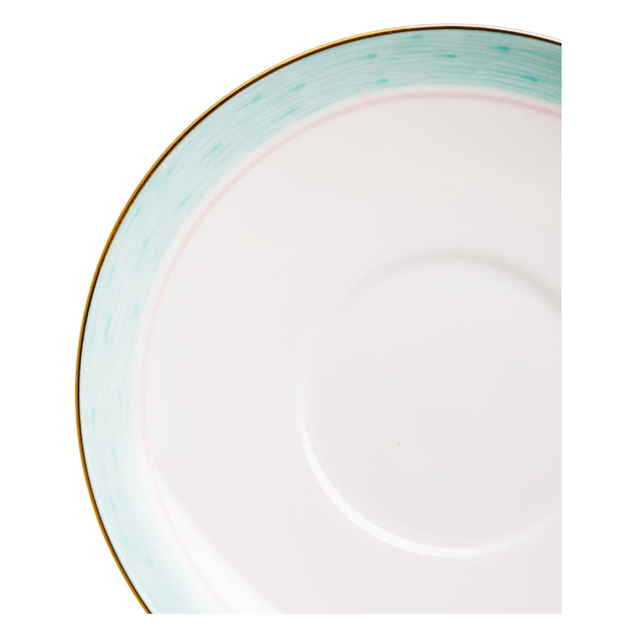 Чашка кофейная с блюдцем ИФЗ Ландыш Скакалка 180 мл, фарфор костяной, белая