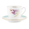 Чашка кофейная с блюдцем ИФЗ Ландыш Скакалка 180 мл, фарфор костяной, белая