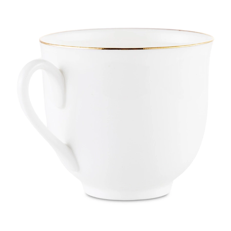 Чашка кофейная с блюдцем ИФЗ Ландыш Скакалка 180 мл, фарфор костяной, белая