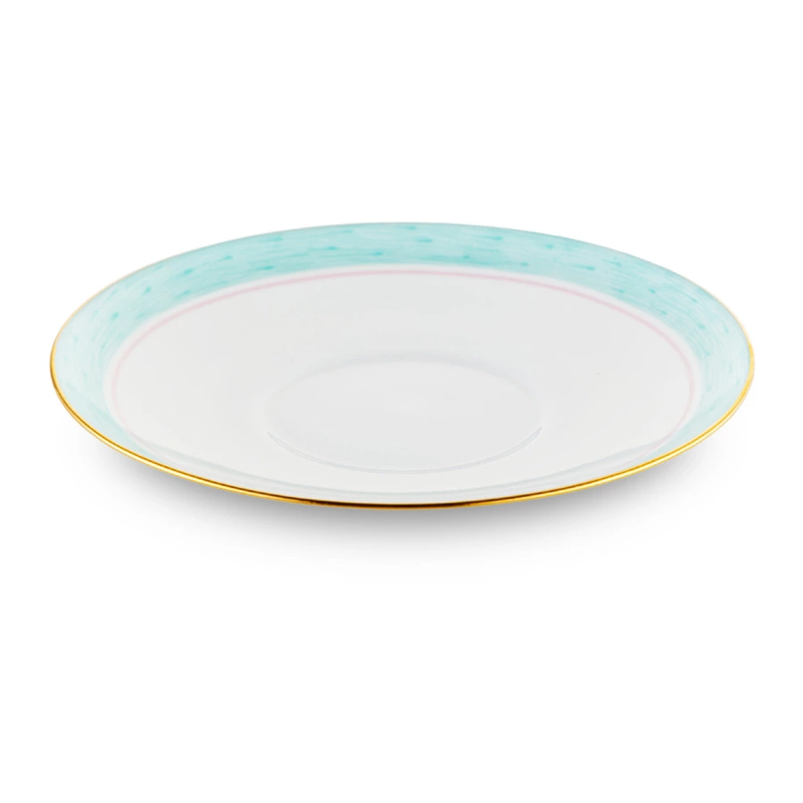 Чашка кофейная с блюдцем ИФЗ Ландыш Скакалка 180 мл, фарфор костяной, белая