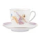 Чашка кофейная с блюдцем ИФЗ Ландыш Мяч 180 мл, фарфор костяной, белая